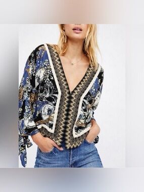 Free People Catch Me If You Can Top Medium Leopard Hippie Artsy Festival